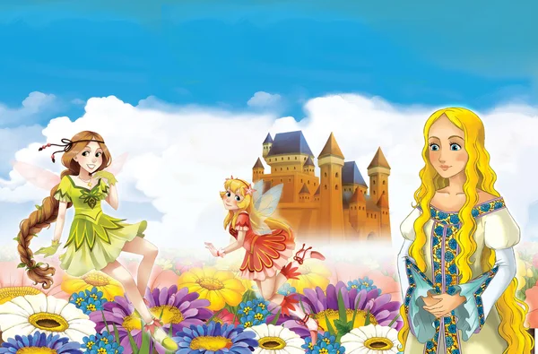 Cartoon-Rahmen mit Prinzessin — Stockfoto