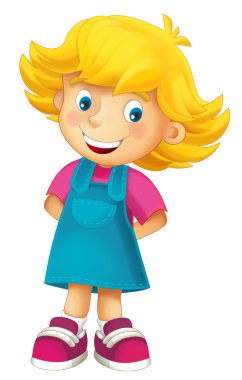Çizgi film çocuk - mutlu kız