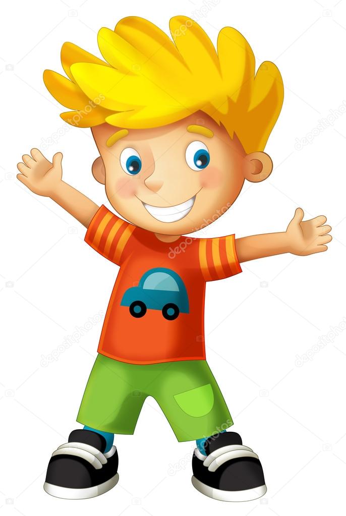 Cartoon child - happy boy