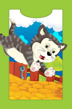 çiftlik hayvanı cartoon - kedi