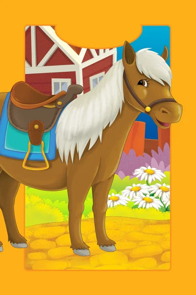 Мультфильм о животном - лошади — стоковое фото