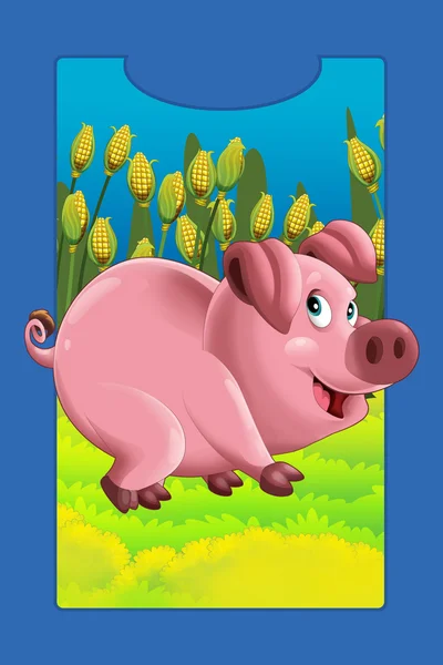 Мультфильм о фермерском животном - пиг — стоковое фото