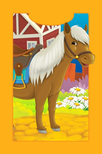 Cartoon farm animal - horse