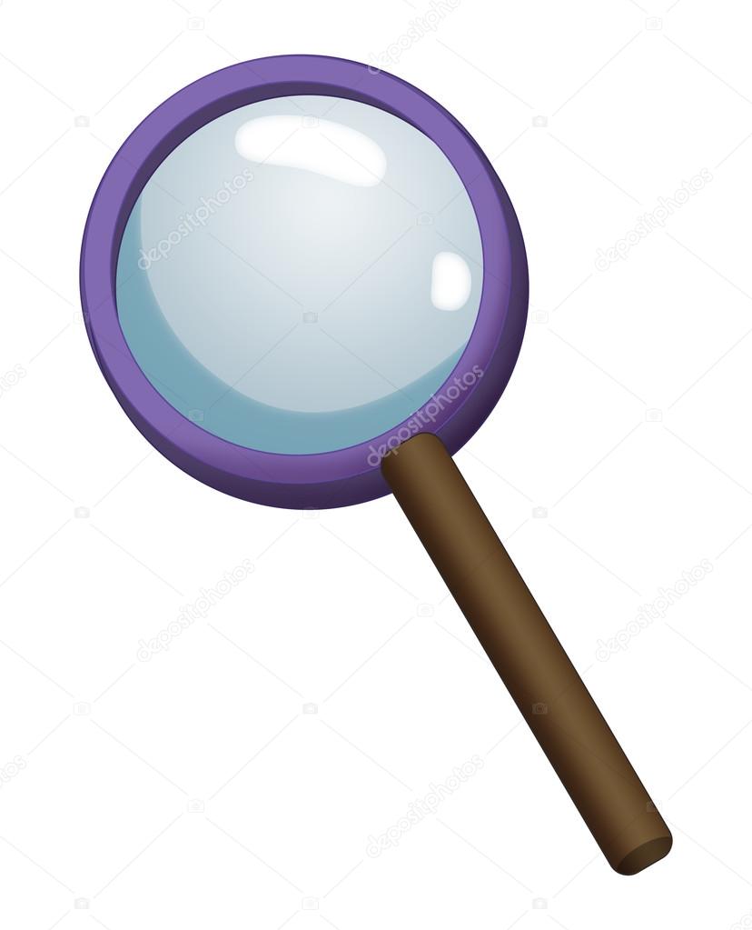 Cartoon element - magnifying glass