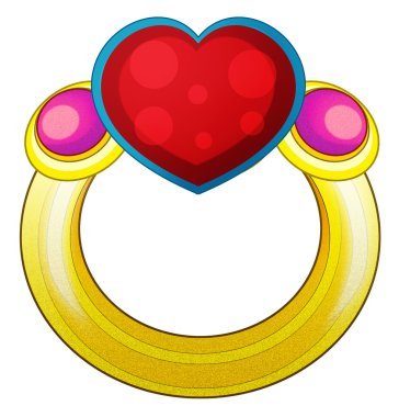 Çizgi film element - kalpli yüzük