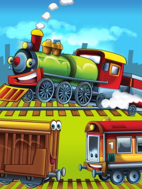 Çizgi film tren sahnesi