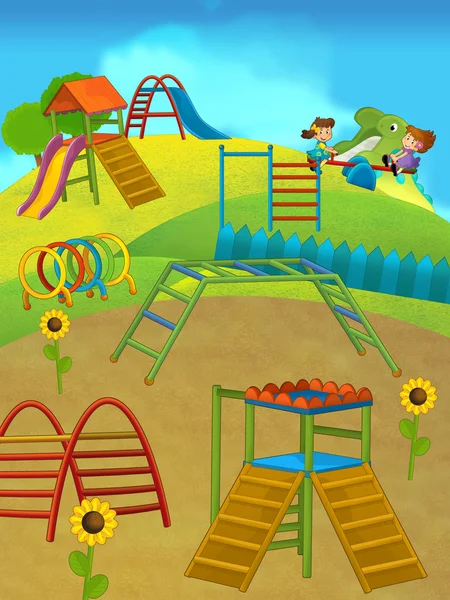 Cartoon-Spielplatz - Illustration für die Kinder — Stockfoto