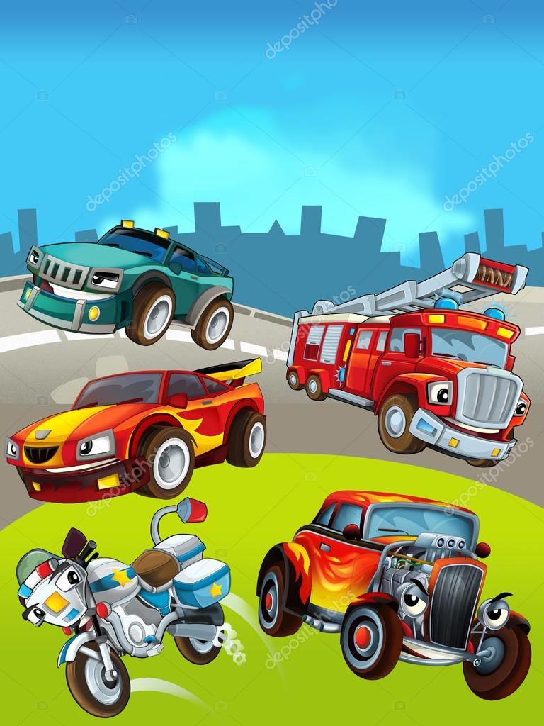 O trator de brinquedo. Carros no parquinho. Desenho animado para crianças  em português Brasil. 