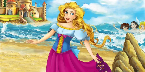 Princesa dos desenhos animados conto de fadas — Fotografia de Stock