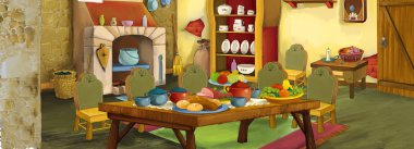 Masal - eski oda için çizgi film arka plan