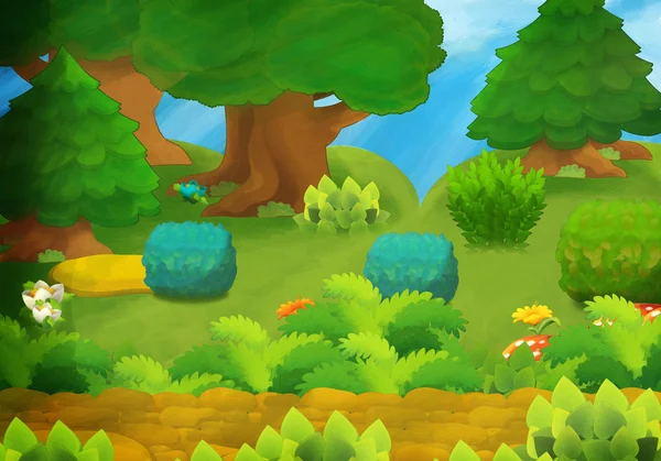 forest 3d cartoon background