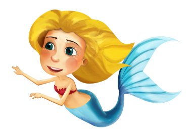 Çizgi film deniz kızı illüstrasyon