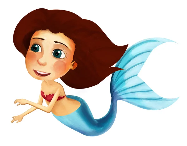 Cartoon mermaid illustration — Stock Photo, Image