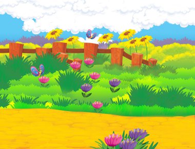 Çizgi film doğa sahne