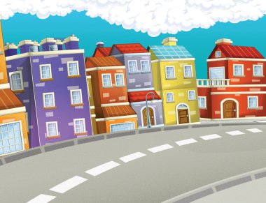 Çizgi film sahne şehir