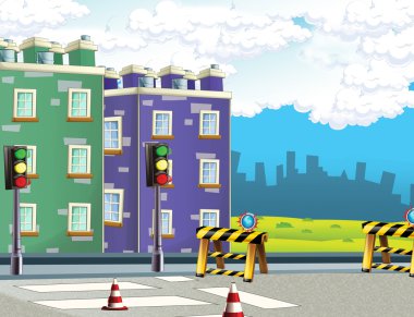 Çizgi film arka plan bir şehir