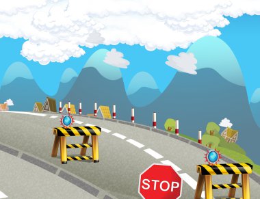 Çizgi film arka plan bir şehir