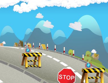 Çizgi film arka plan bir şehir