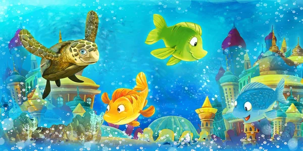 Cartoon underwater animals