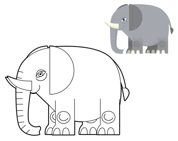 Cena de quadro de desenhos animados - elefante — Fotografia de Stock