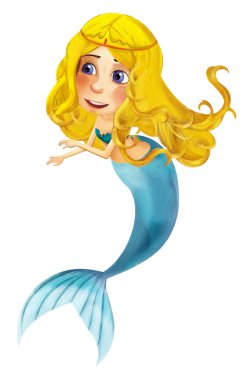 Çizgi film deniz kızı - izole