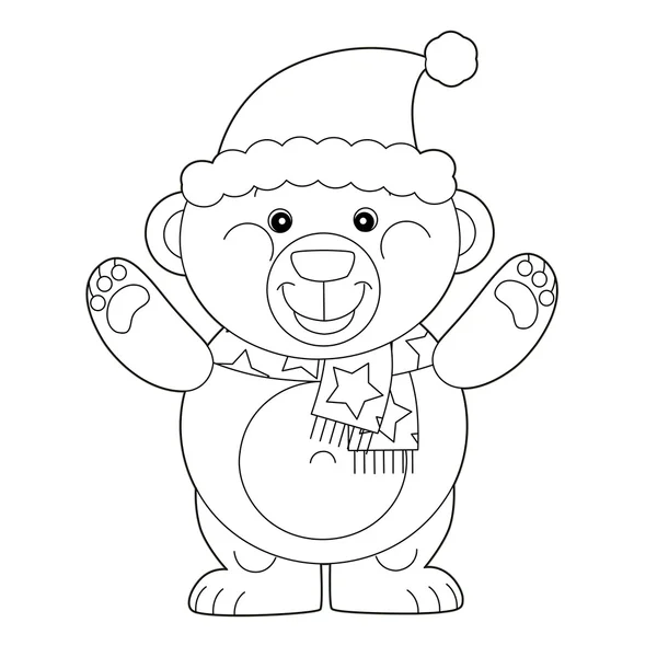Kreskówka niedźwiedź Boże Narodzenie - na białym tle — Zdjęcie stockowe
