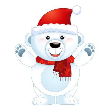 İzole karikatür Noel ayı-