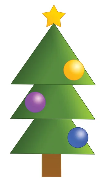 Cartoon christmas tree - isolated — Stock Photo, Image