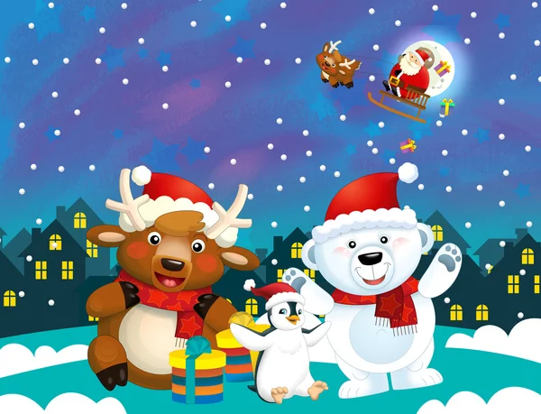 La colorida Navidad - tarjeta de felicitación —  Fotos de Stock