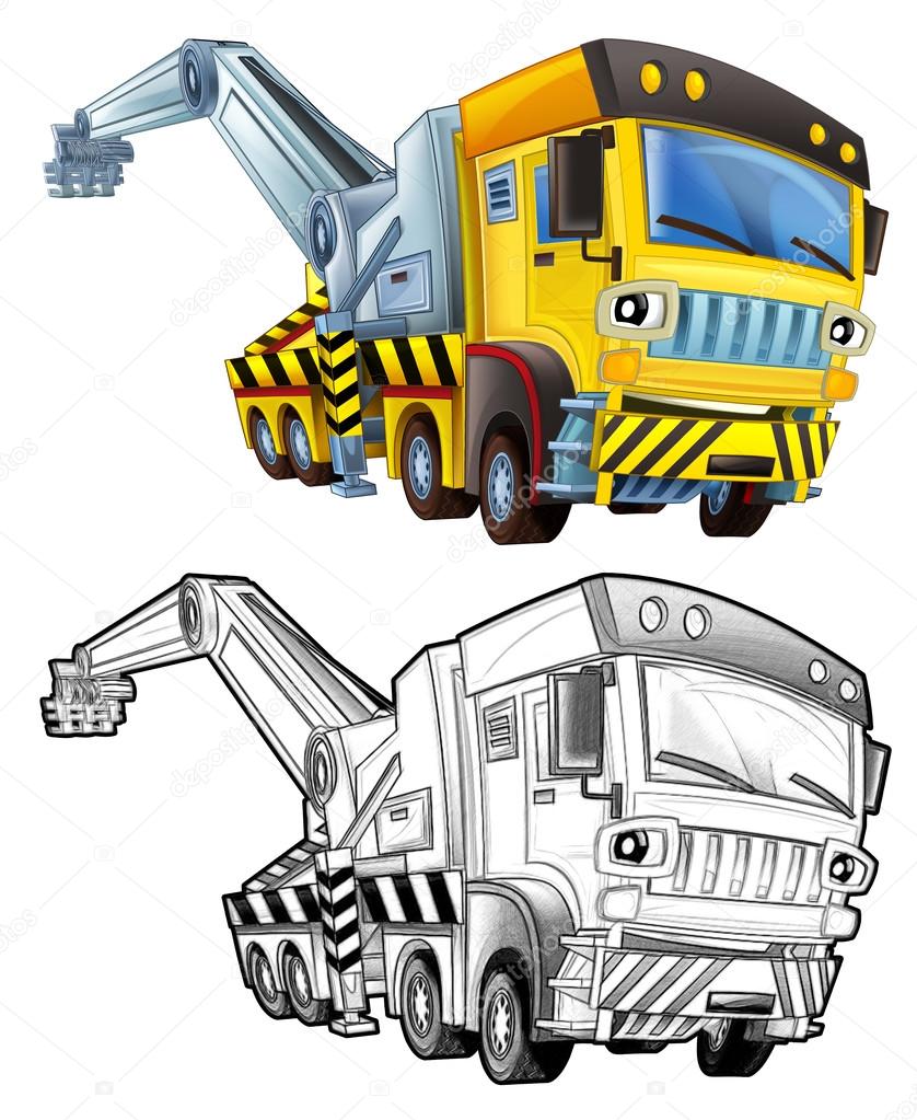 Cartoon truck - coloring page