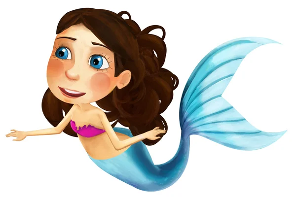 Cartoon happy mermaid — Stock Photo, Image