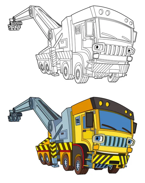 Caminhão dos desenhos animados - página para colorir — Fotografia de Stock