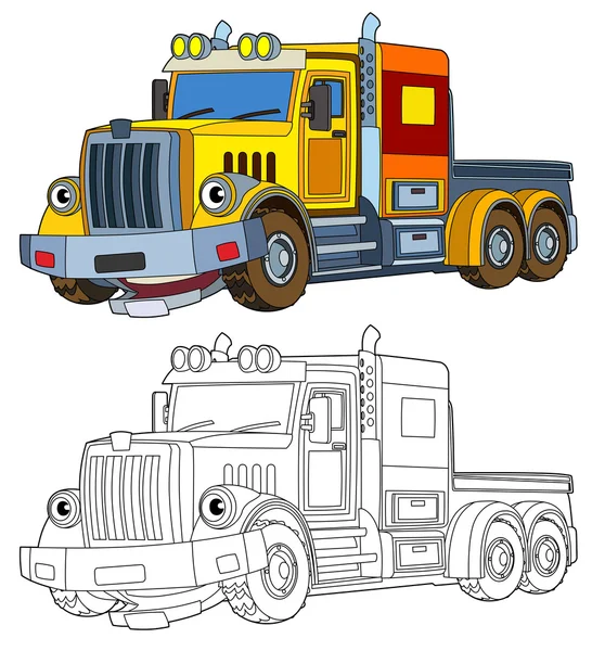 Мультфильм грузовик - раскраска страницы — стоковое фото