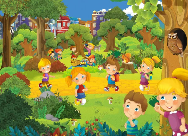 Parktaki mutlu çocuklar