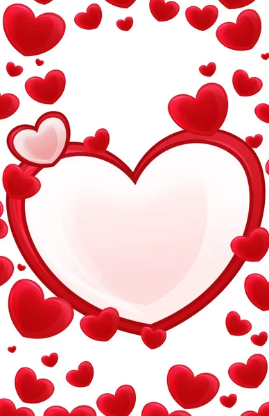 Cartoon frame - hearts - geïsoleerd - illustratie — Stockfoto