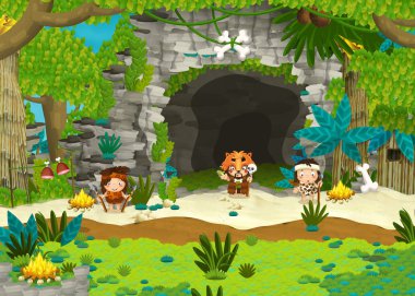 Mağara - Muhafızlar ve şaman yakınındaki insanın evrimi