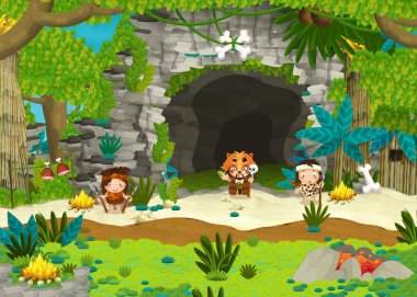 Mağara - Muhafızlar ve şaman yakınındaki insanın evrimi