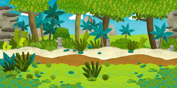 Cartoon illustration - wild island — Stock Photo, Image