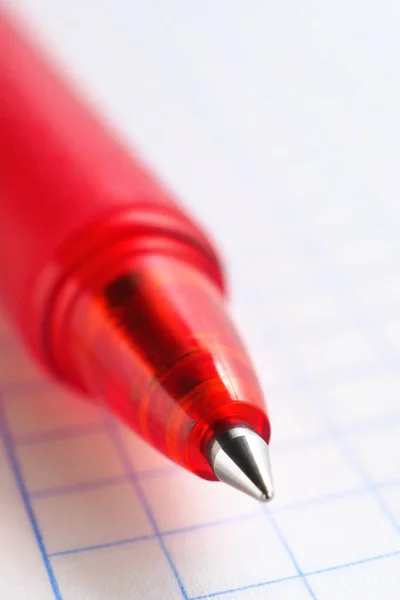 Red Pen Lying Page Diary Light Bright Vertical Illustration Topic — Stock Photo, Image