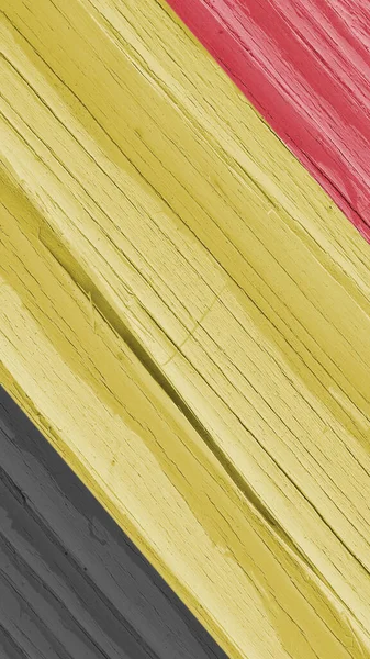 Bandera Bélgica Superficie Madera Seca Agrietada Con Edad Pintura Pálida — Foto de Stock