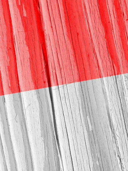 Bandera Indonesia Superficie Madera Seca Agrietada Con Edad Fondo Vertical —  Fotos de Stock