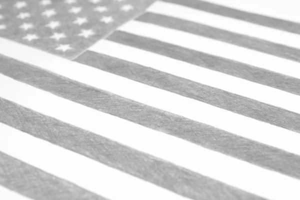 Usa Flag Hand Drawn Pencil Black White Patriotic Background Wallpaper — Stock Photo, Image