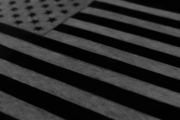 Amerikaanse Vlag Met Potlood Papier Met Hand Getekend Donker Zwart — Stockfoto