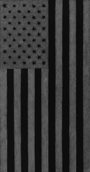 Usa Flagga Handritad Med Penna Mörk Patriotisk Bakgrund Svart Och — Stockfoto