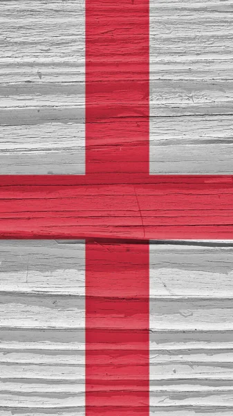 Fragment Van Vlag Van Engeland Droog Houten Oppervlak Gebarsten Met — Stockfoto