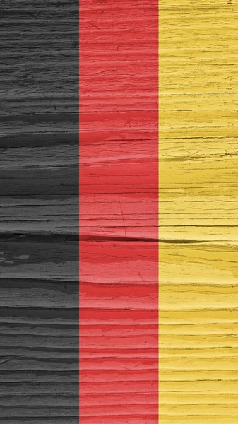 Bandera Alemania Superficie Madera Agrietada Seca Parece Revolotear Viento Fondo — Foto de Stock
