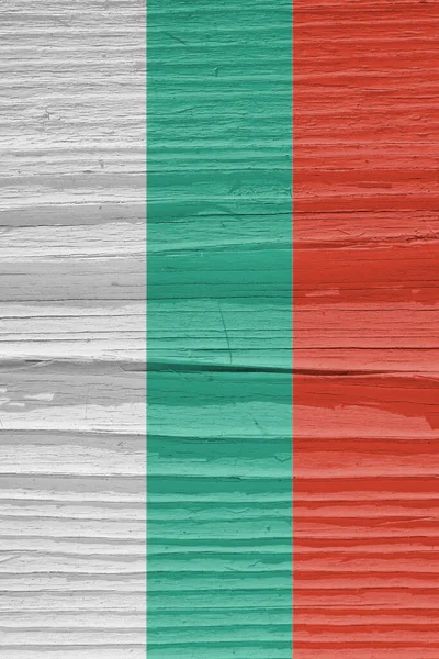 Die Flagge Bulgariens Auf Trockener Rissiger Holzoberfläche Scheint Wind Flattern — Stockfoto