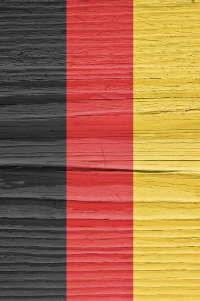 Bandeira Alemanha Superfície Madeira Rachada Seca Parece Tremer Vento Fundo — Fotografia de Stock