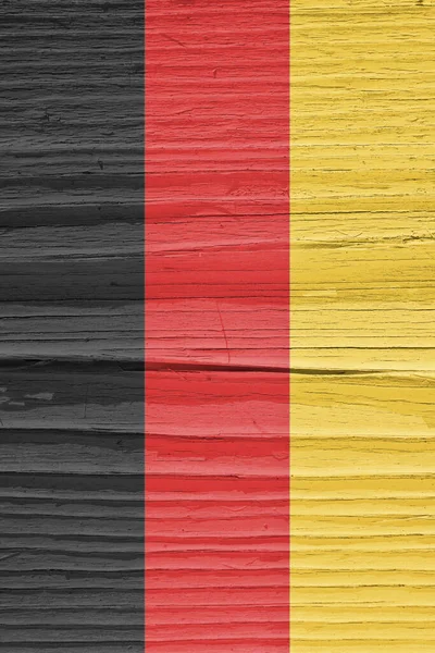 Drapeau Allemagne Sur Surface Bois Fissuré Sec Semble Flotter Dans — Photo