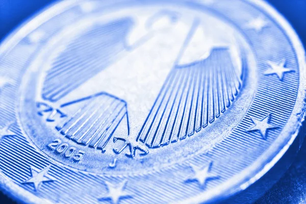 Euro Coin Issued Germany Close Obverse Federal Eagle Light Blue — Stock Photo, Image